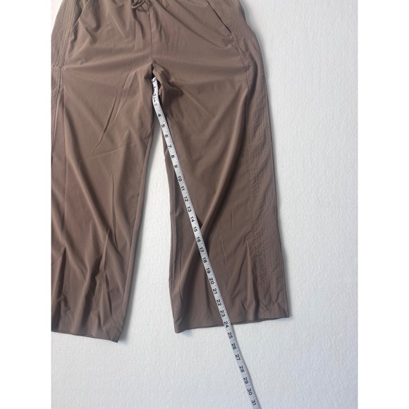 Athleta Avenue Wide Leg Drawstring Crop Pants Taupe Brown Travel Size 6 NWOT - Picture 4 of 12